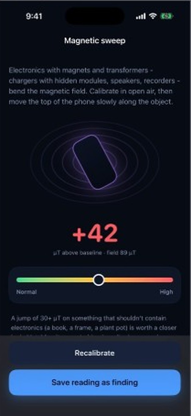 Magnetic sweep reading